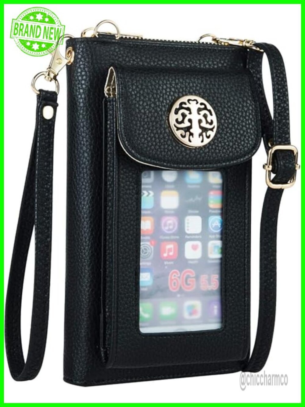 Small Crossbody Wristlet Wallet with Cell Phone Pocket RFID